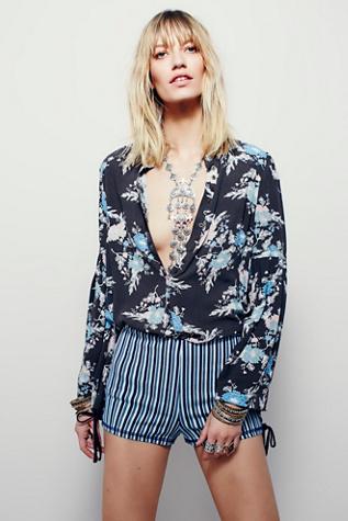 Free People Womens Easy Girl Printed Top