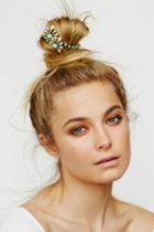 Kitsch For Free People Womens Deco Wing Bun Cuff