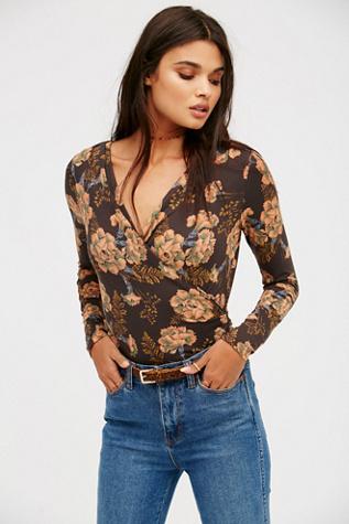 Free People Womens Be My Baby Print Top