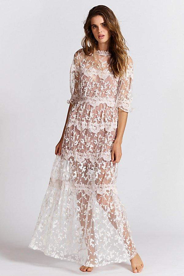 Rosebud Embroidered Mesh Maxi Dress By For Love & Lemons At Free People