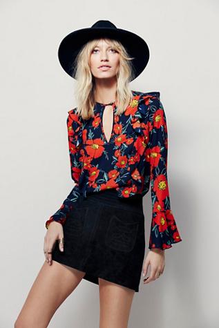 Free People Womens Mad Love Suede Mini Skirt