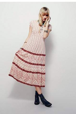 Free People Womens Bella Notte Printed Dress