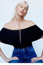 Free People Womens Low Down Chainmail V Neck