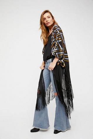 Ruby Soho Burnout Velvet Kimono By Free People
