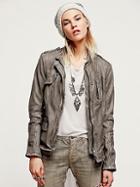 Rumpled Leather Blazer By Free People
