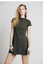 Fp Beach Womens Solid Mock Neck Mini Dress