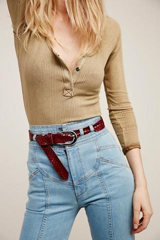 Rayata For Free People Womens Embossed Snake Belt