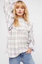 Charlie Ruffle Plaid Top By Free People