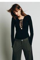 Intimately Womens Lace Up Layering Top
