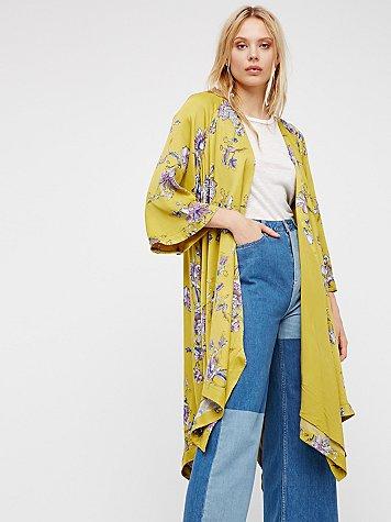 Free People Floral Handkerchief Kimono