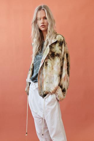 Free People Womens Tie Dye Windbreaker