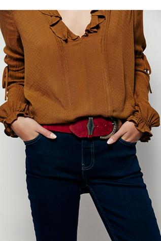 Ada Collection For Free People Womens Ornate Buckle Wide Belt