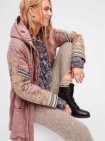 Free People Golden Quills Military Parka
