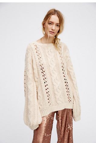 Knitz By For Love & Lemons Womens Wythe Bell Sleeve Sweater