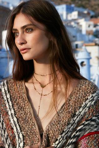 Free People Womens Paint The Sky Rosary Neck