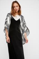 Gridlock Washed Herringbone Kimono By Free People