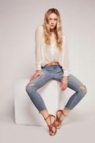 Free People Womens Destroyed Skinny Ankle