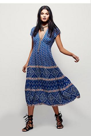 Free People Womens Bella Mptte Printed Dress