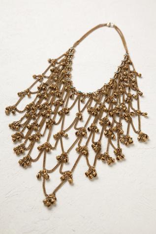 Free People Womens Vintage Brass Dangle Necklace