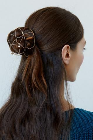 Free People Womens Chain Cage Bun Holder