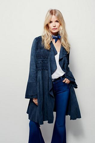 Free People Womens Embroidered Meadow Jacket