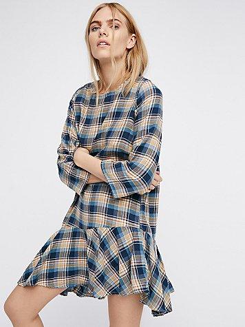 Drop It Low Plaid Mini Dress By Free People X Cp Shades