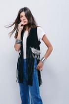 Understated Leather Womens Black Suede Vest