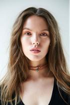 Free People Womens Double Leather Short Choker