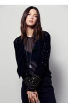 Free People Womens Sparkle Night Sweater Jacket