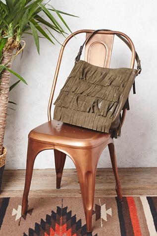 Free People Womens Ashbury Fringe Tote