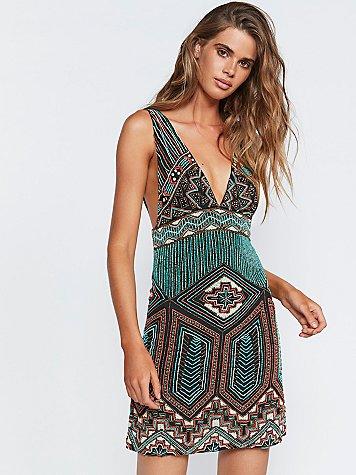 Maya Beaded Mini Dress By Free People