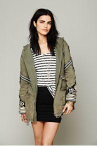 Golden Quills Military Parka At Free People
