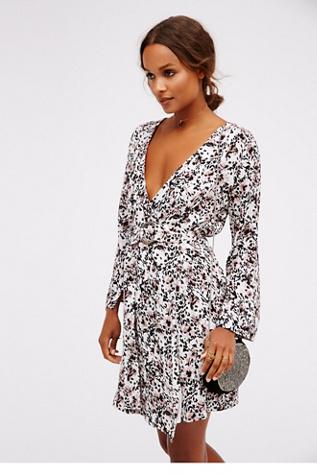 Free People Womens Anaise Mini Wrap Dress