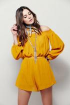 Free People Womens Off The Shoulder Shorts Set