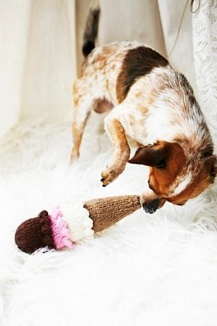 Ware Of The Dog Womens Hand Knit Ice Cream Dog T