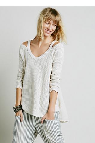 Free People Womens Moonshine V-neck Pullover