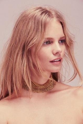 Serefina Womens Mega Metal Mesh Choker