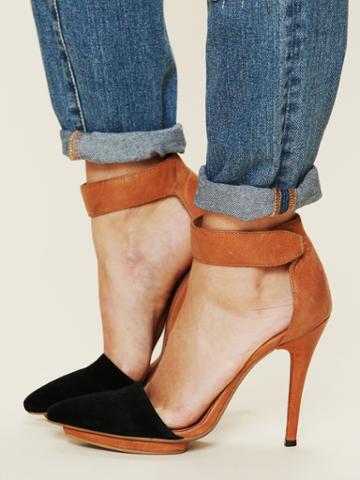 Jeffrey Campbell Solitaire Heel - Black Suede / Tan Leather 8