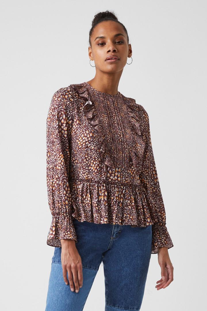 French Connection Faith Drape Long Sleeve Top