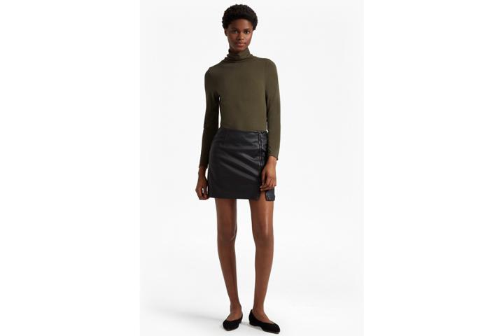 French Connection Filomena Faux Leather Mini Skirt
