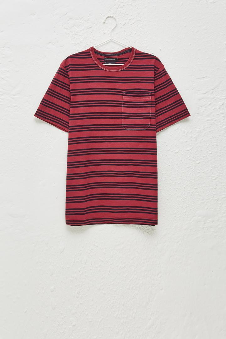 French Connenction Garment Dye Triple Stripe T-shirt