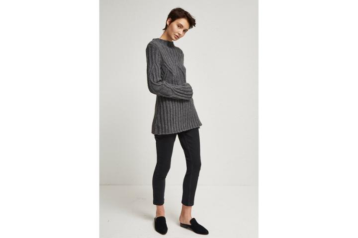 French Connection Twisted Cable Knit High Neck Jumper