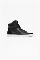 French Connection Fenton Leather High Top Trainers