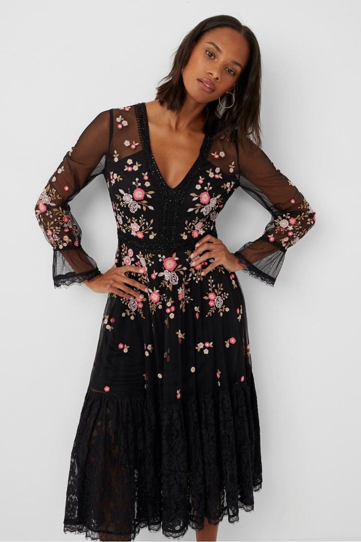 French Connection Eve Embroidered Dress