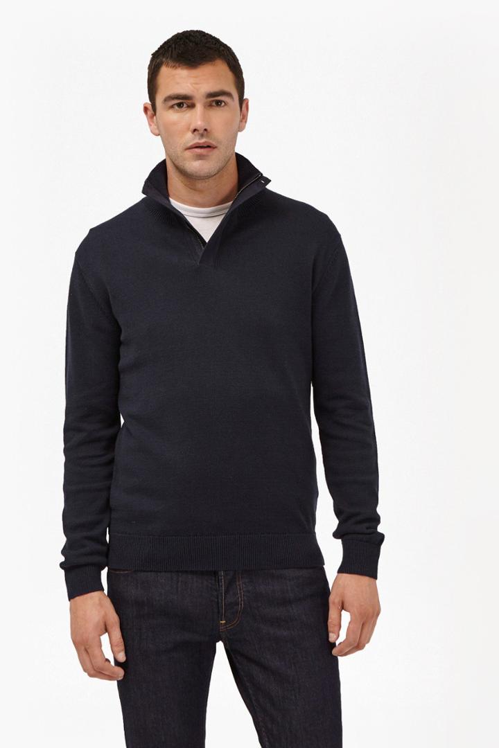 Fcus Canvas Trim Half Zip Jumper