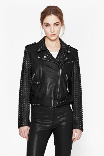 French Connection Chaos Leather Biker Jacket