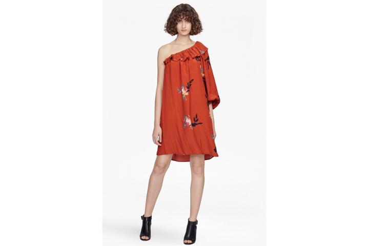 French Connection Delphine Draped One Shoulder Dress