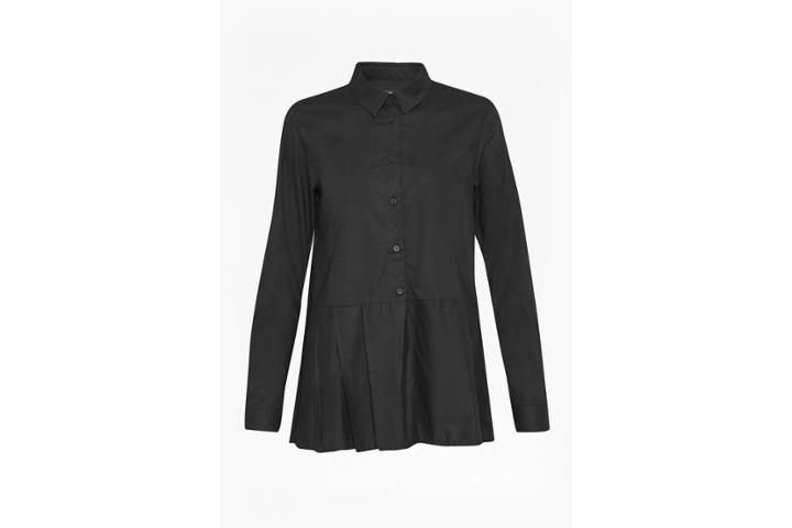 French Connection Serge Belle Cotton Pleated Shirt