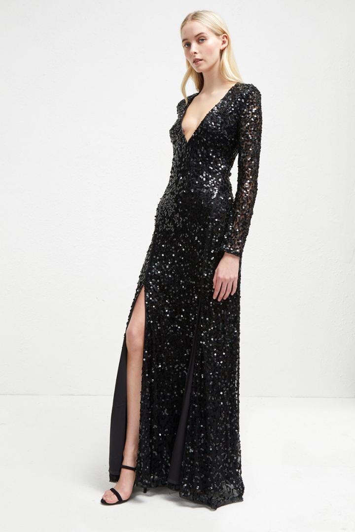 French Connenction Helena Sparkle V Neck Maxi Dress