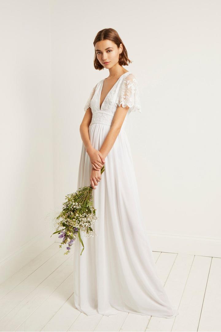 French Connenction Emelina Embellished V Neck Dress